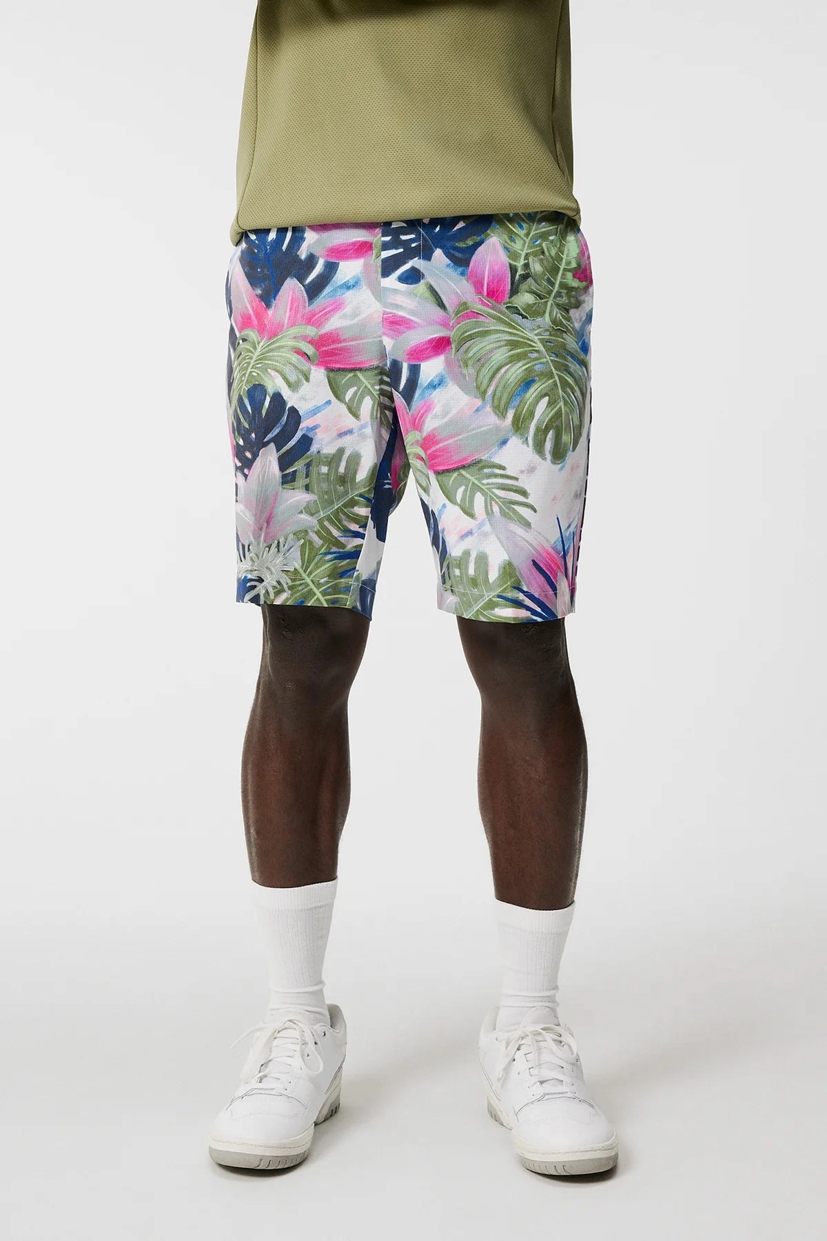 J.Lindeberg Mens Tim Print Shorts - Calypso Oil Green J.Lindeberg men's golf clothing