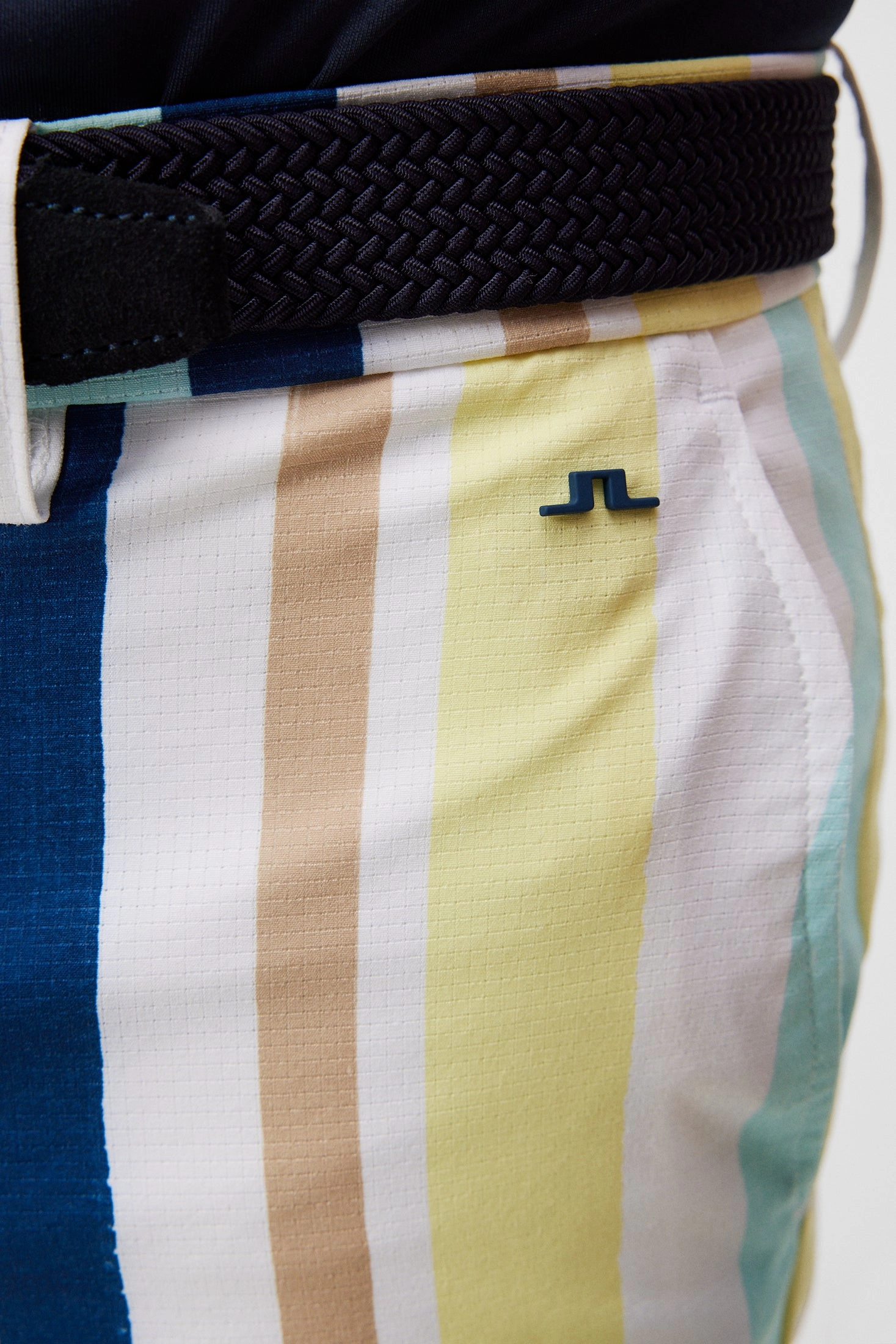 J.Lindeberg Mens Tim Print Shorts - Painted Stripe Wax Yellow J.Lindeberg Men's Apparel
