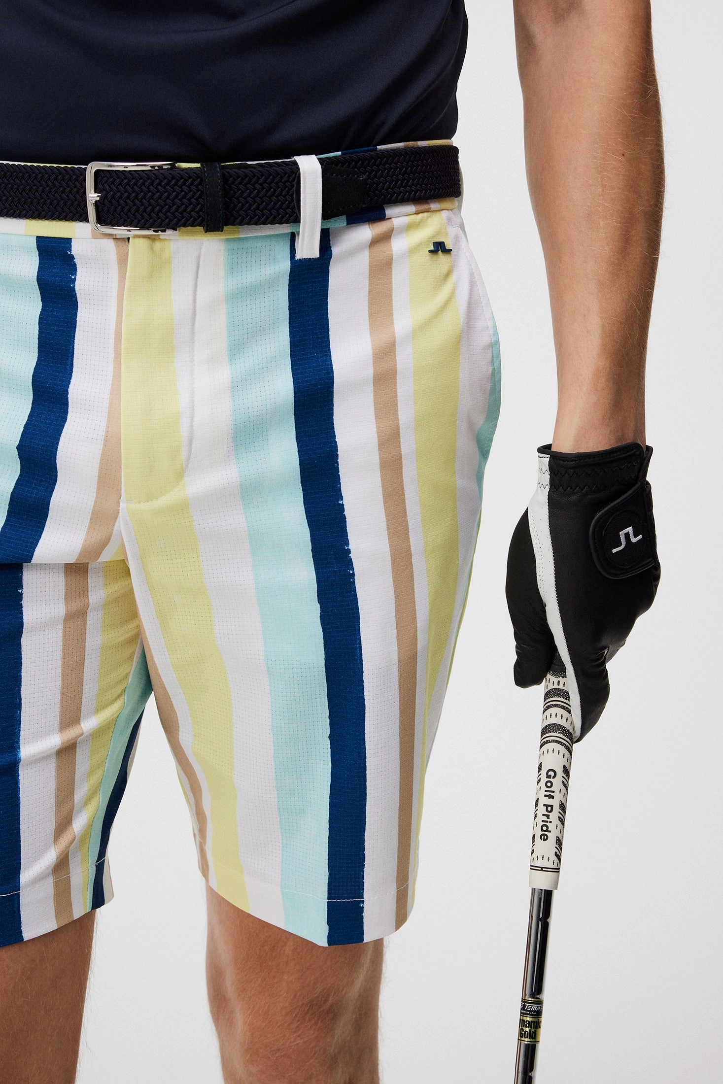 J.Lindeberg Mens Tim Print Shorts - Painted Stripe Wax Yellow J.Lindeberg Men's Apparel