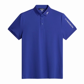 J.Lindeberg Mens TOUR TECH Polo - CLEMATIS BLUE J.Lindeberg men's golf clothing