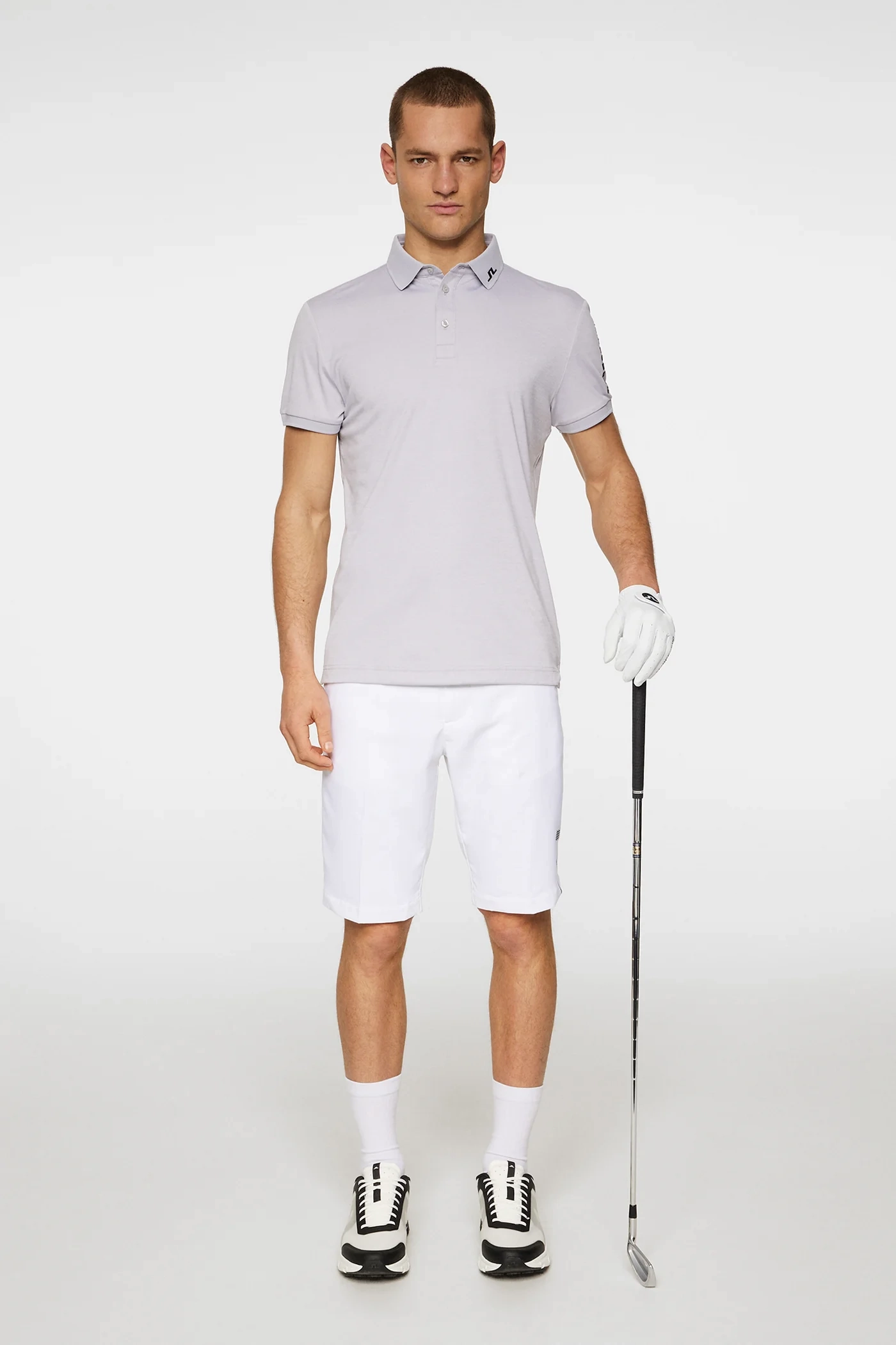 J.Lindeberg Mens TOUR TECH Polo - LIGHT GREY MELANGE J.Lindeberg Men's Apparel