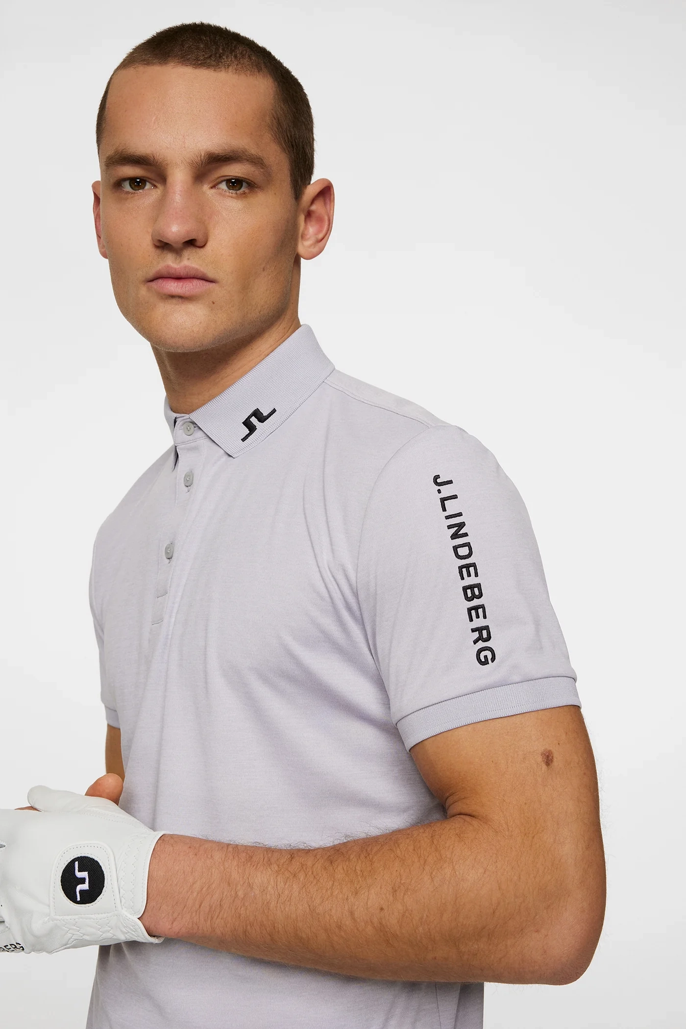 J.Lindeberg Mens TOUR TECH Polo - LIGHT GREY MELANGE J.Lindeberg Men's Apparel
