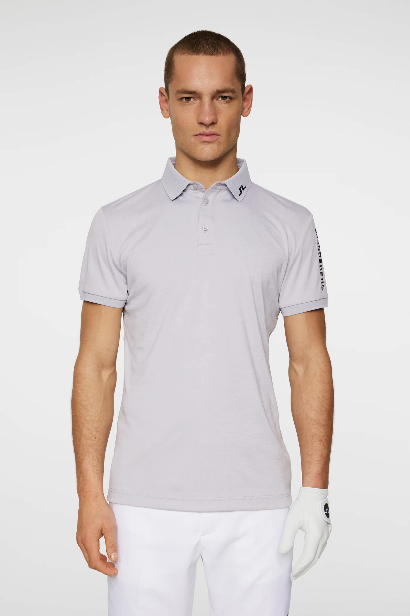 J.Lindeberg Mens TOUR TECH Polo - LIGHT GREY MELANGE J.Lindeberg Men's Apparel