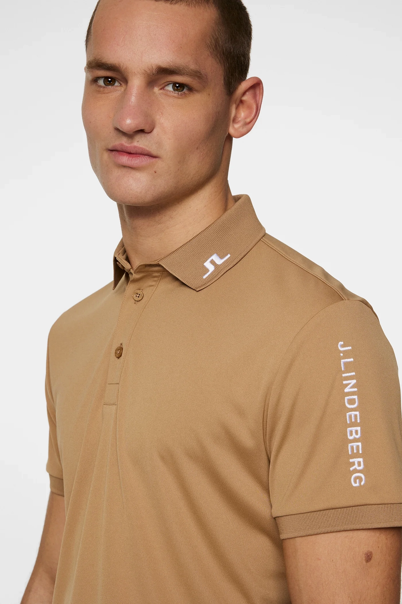 J.Lindeberg Mens TOUR TECH Polo - TIGER'S EYE J.Lindeberg Men's Apparel