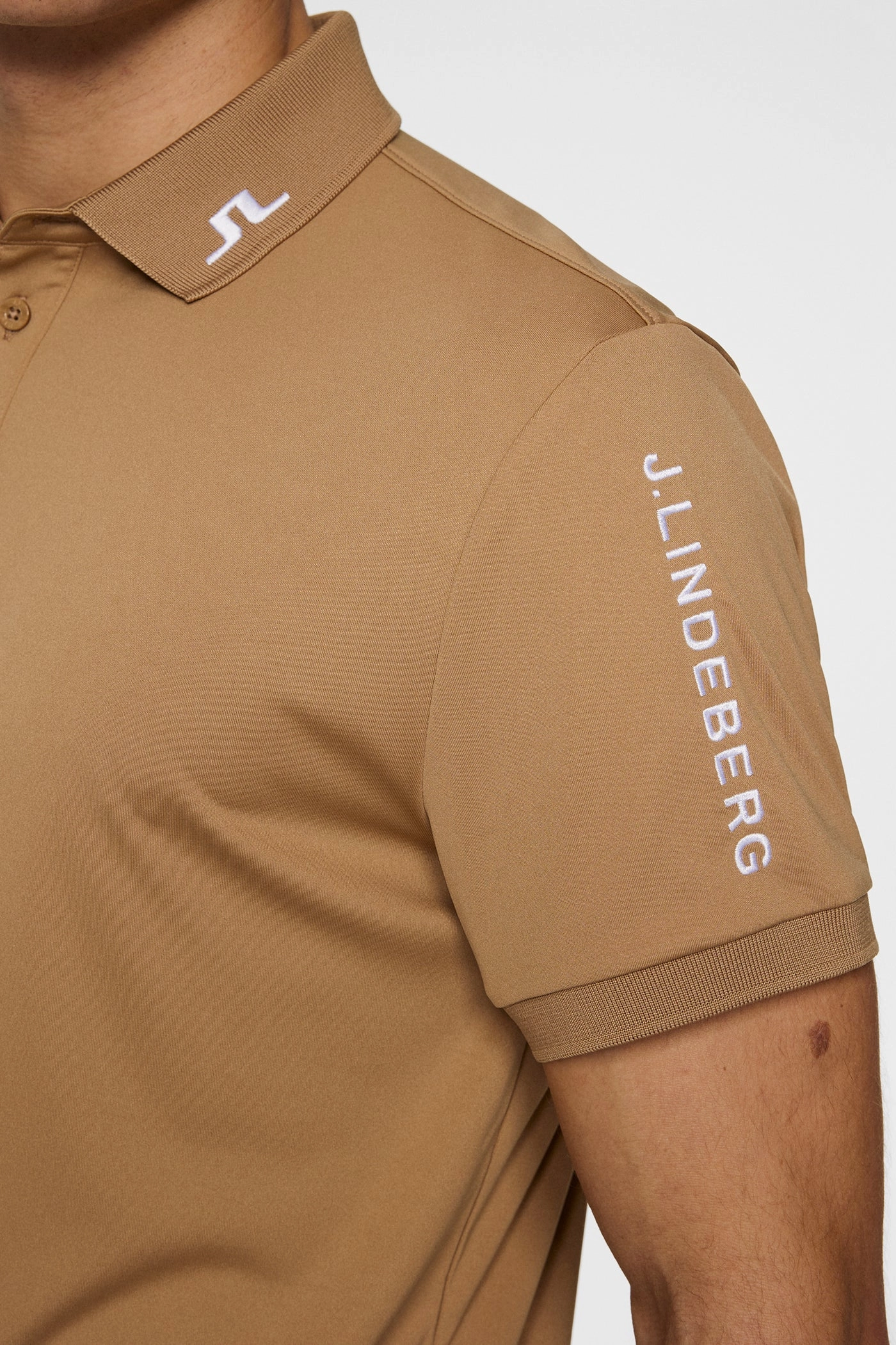 J.Lindeberg Mens TOUR TECH Polo - TIGER'S EYE J.Lindeberg Men's Apparel