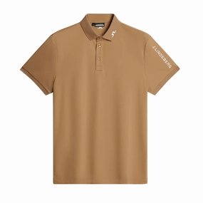 J.Lindeberg Mens TOUR TECH Polo - TIGER'S EYE J.Lindeberg men's golf clothing