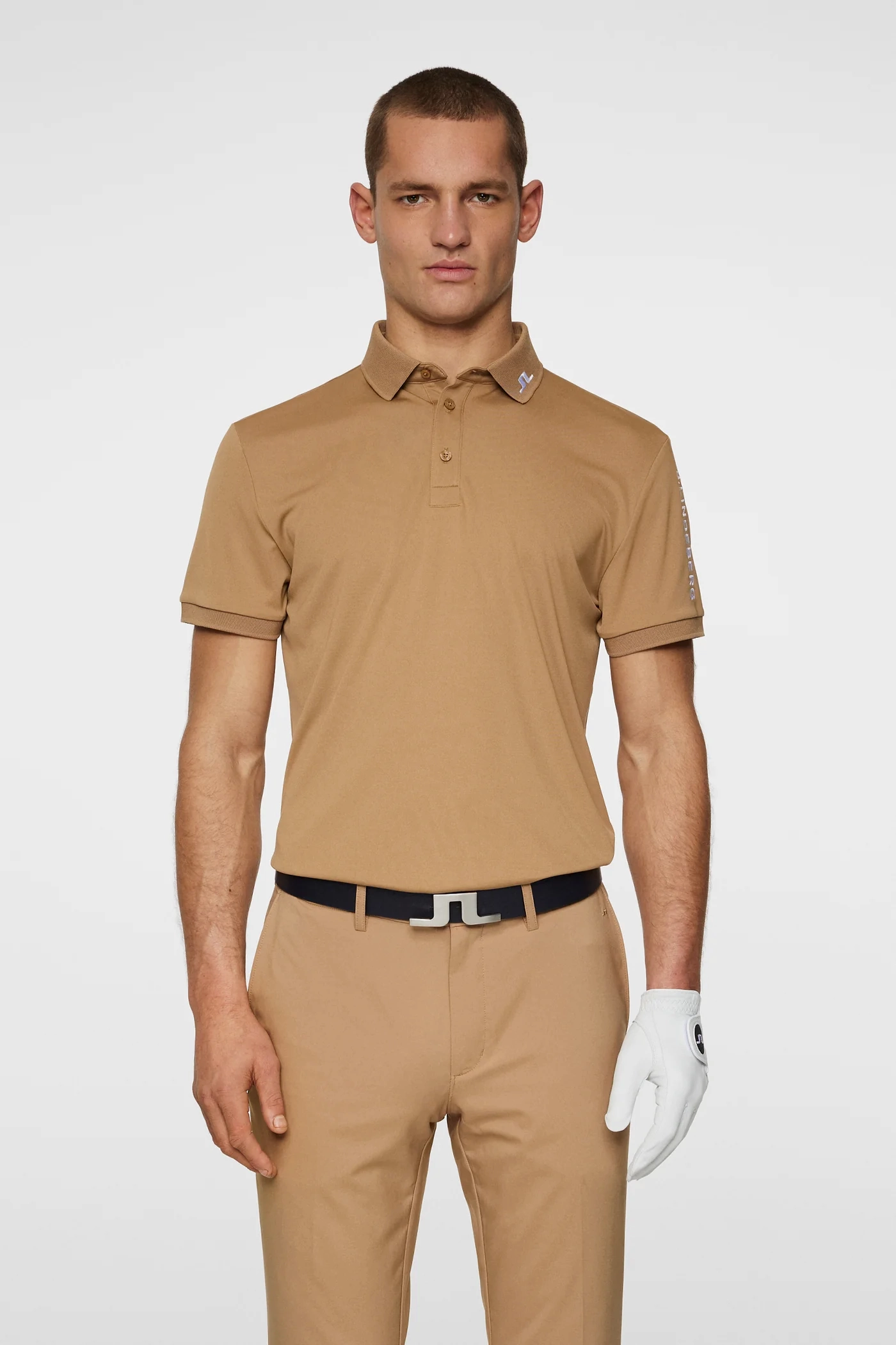 J.Lindeberg Mens TOUR TECH Polo - TIGER'S EYE J.Lindeberg Men's Apparel