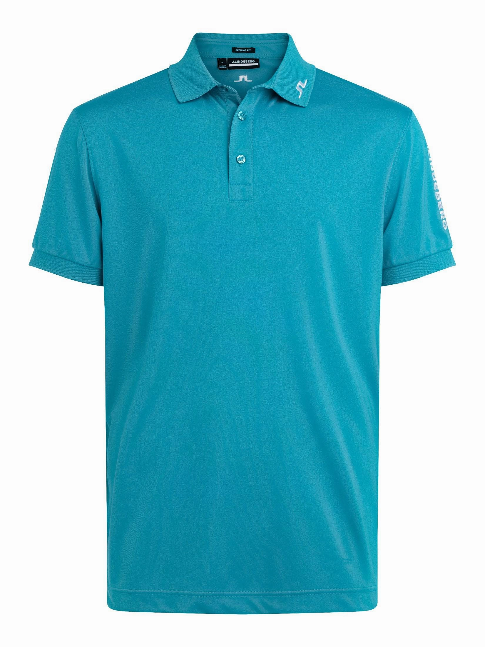 J.Lindeberg Mens Tour Tech Reg Fit Golf Polo - ENAMEL BLUE J.Lindeberg Men's Apparel