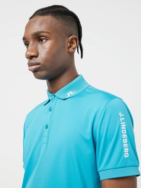 J.Lindeberg Mens Tour Tech Reg Fit Golf Polo - ENAMEL BLUE J.Lindeberg men's golf clothing
