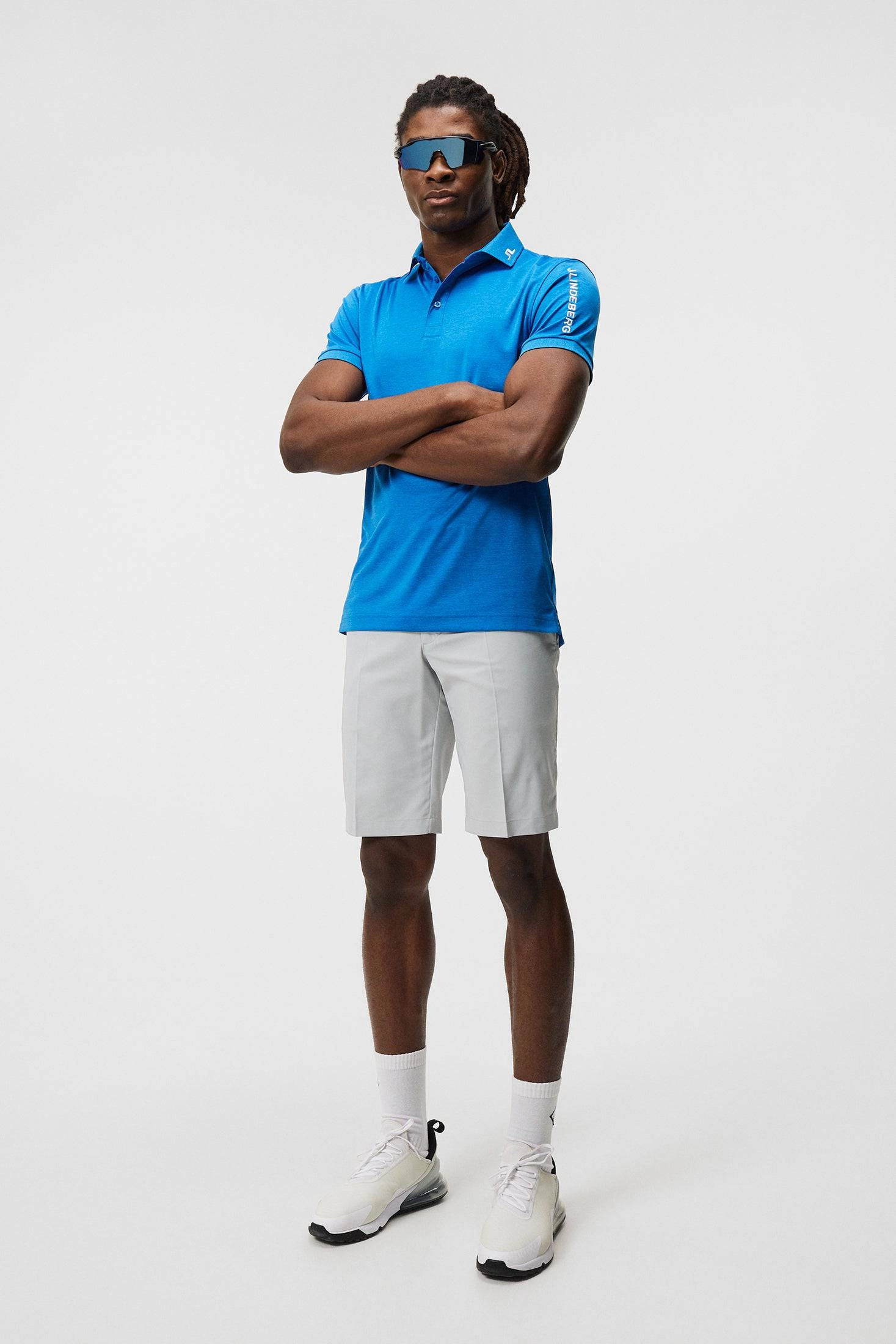 J.Lindeberg Mens Tour Tech Slim Fit Polo - LAPIS BLUE MELANGE J.Lindeberg Men's Apparel
