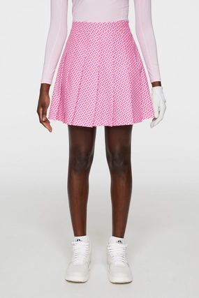 J.Lindeberg Women's ADINA Print Skirt - TOUR GEO PINK J.Lindeberg men's golf clothing