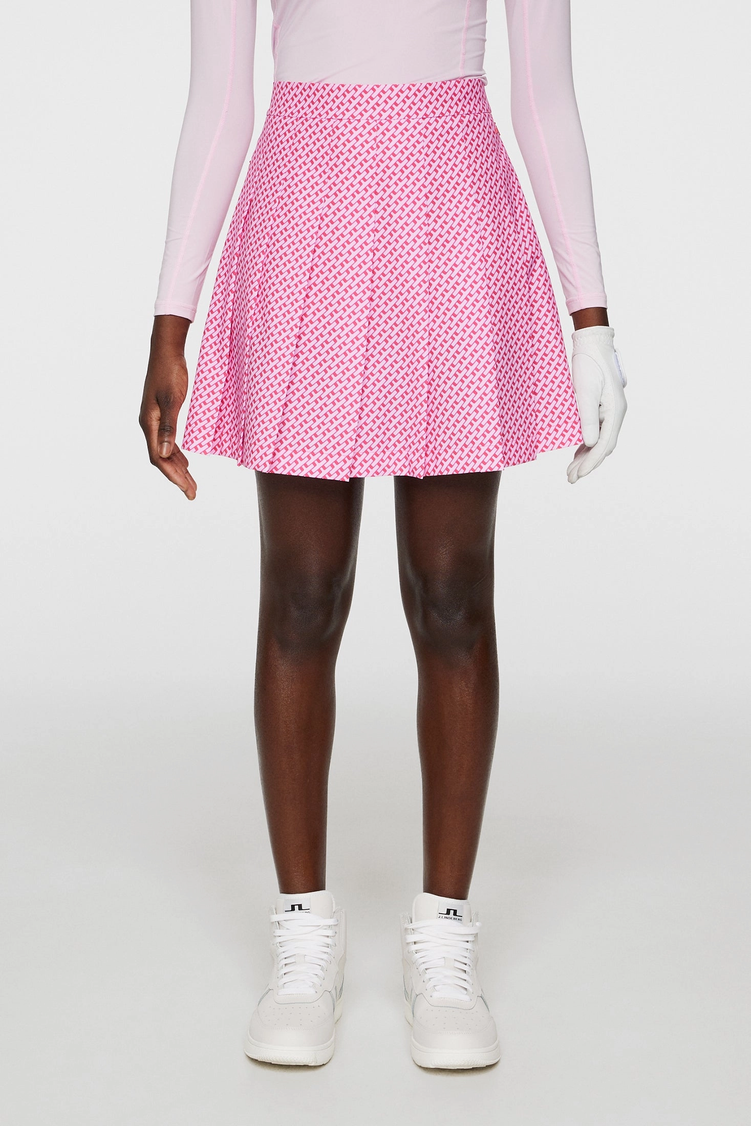 J.Lindeberg Women's ADINA Print Skirt - TOUR GEO PINK J.Lindeberg men's golf clothing