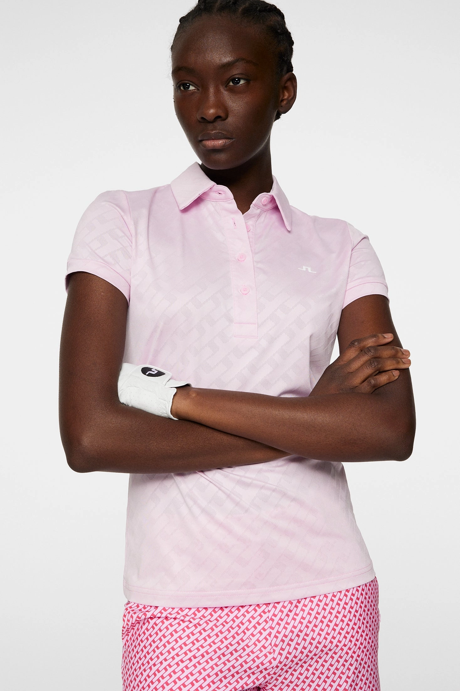 J.Lindeberg Women's ALAYA Jacquard Polo - NOSEGAY PINK J.Lindeberg Men's Apparel