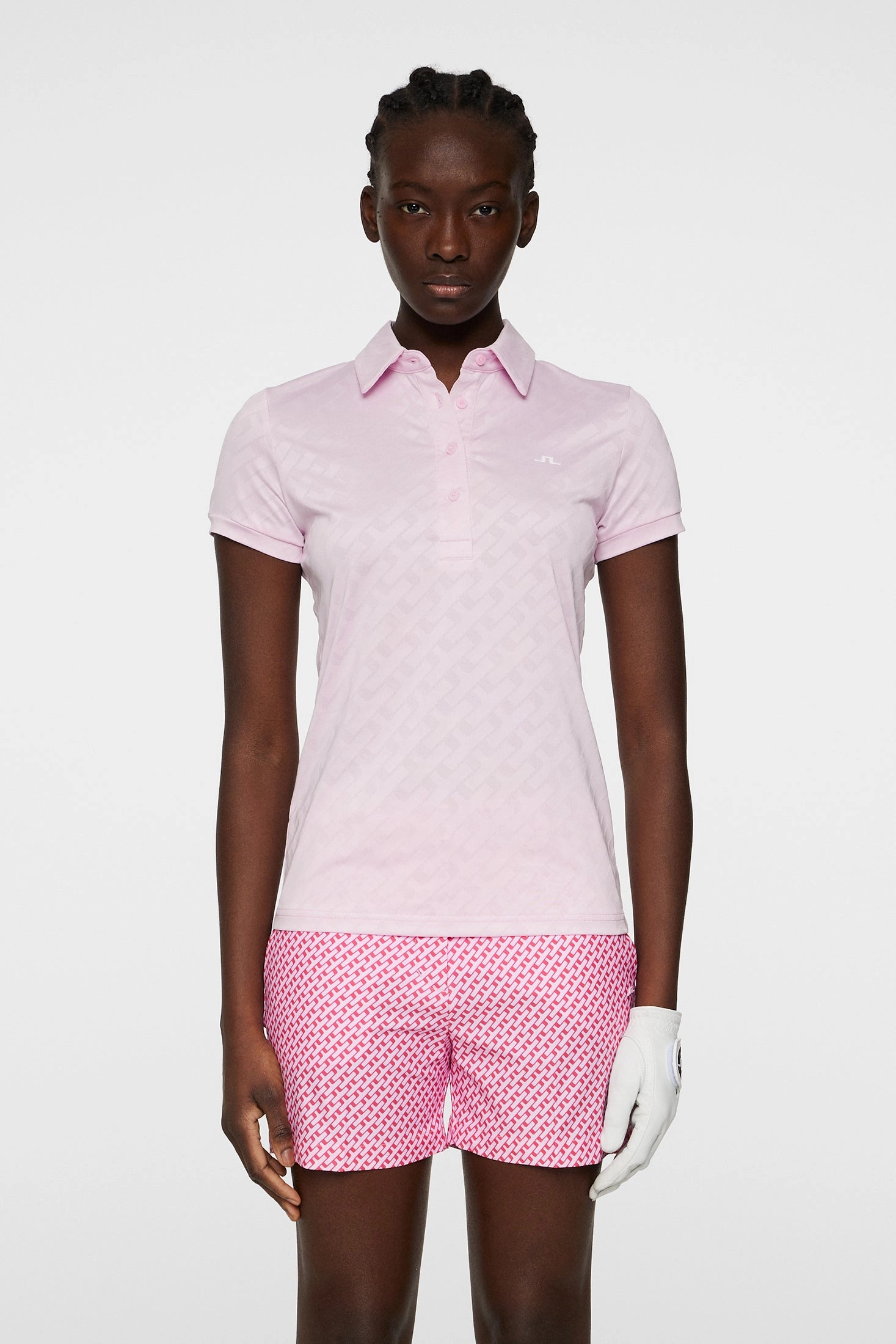 J.Lindeberg Women's ALAYA Jacquard Polo - NOSEGAY PINK J.Lindeberg Men's Apparel