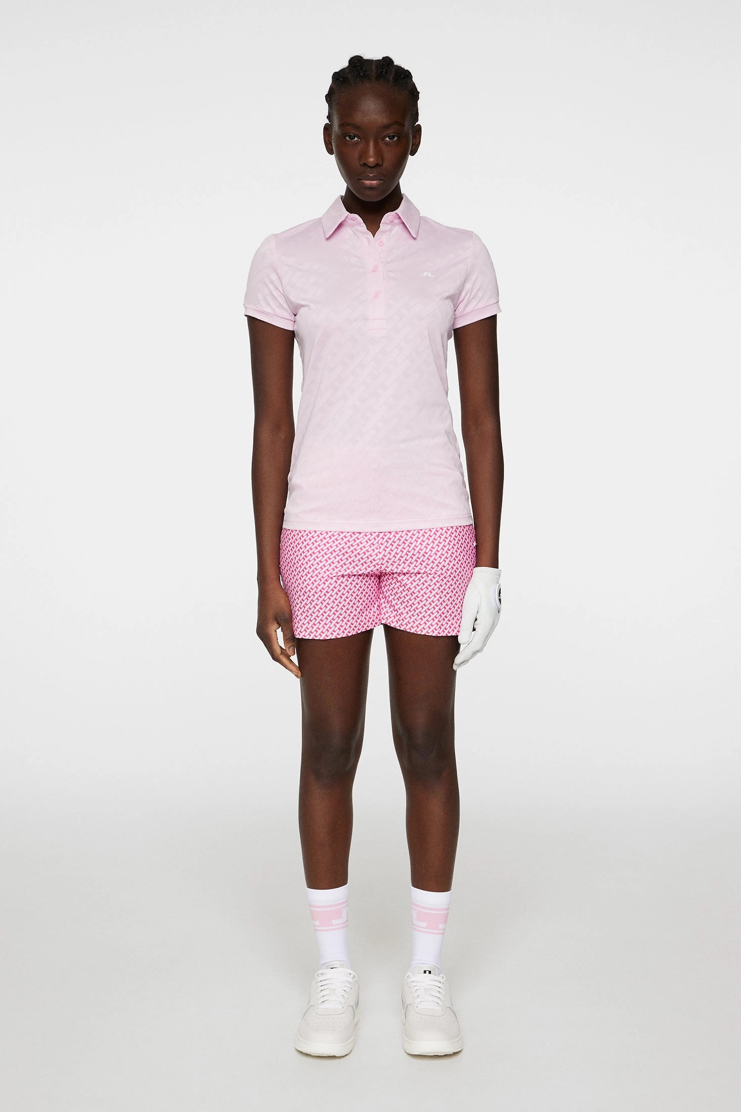 J.Lindeberg Women's ALAYA Jacquard Polo - NOSEGAY PINK J.Lindeberg Men's Apparel