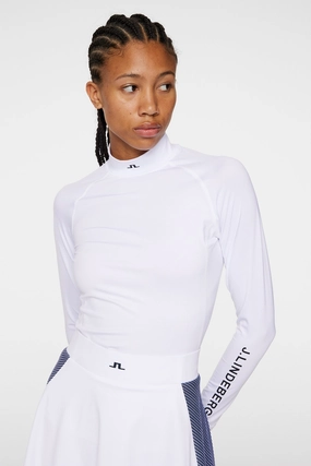J.Lindeberg Women's ASA Compression Top - WHITE J.Lindeberg men's golf clothing