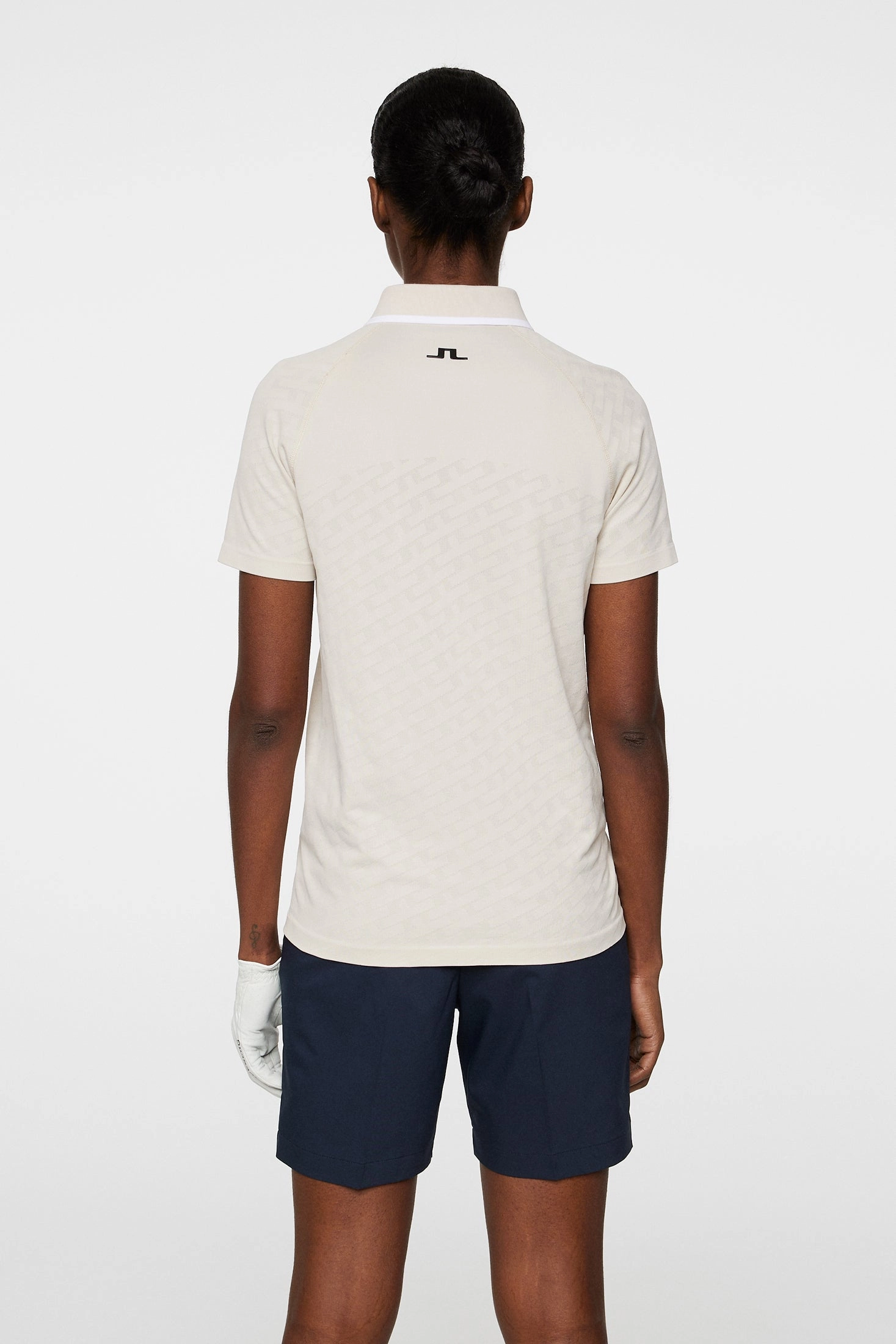J.Lindeberg Women's BAILEY Seamless Polo - TOUR JACQUARD MOONBEAM J.Lindeberg Men's Apparel