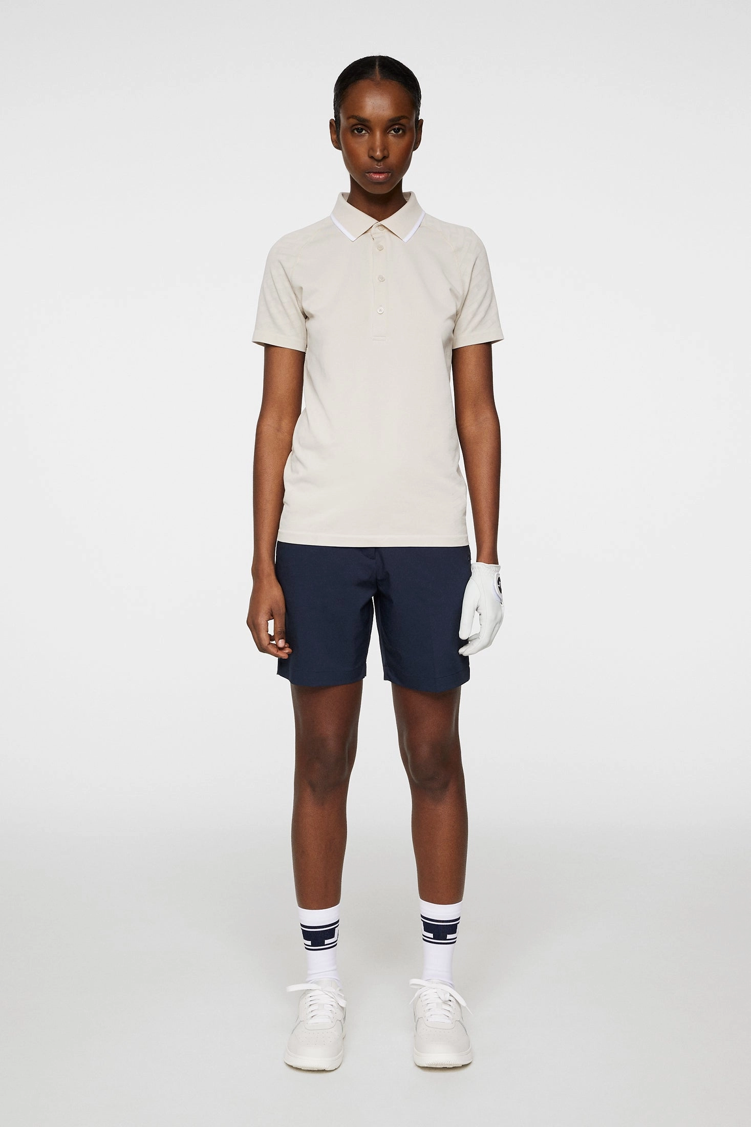 J.Lindeberg Women's BAILEY Seamless Polo - TOUR JACQUARD MOONBEAM J.Lindeberg Men's Apparel