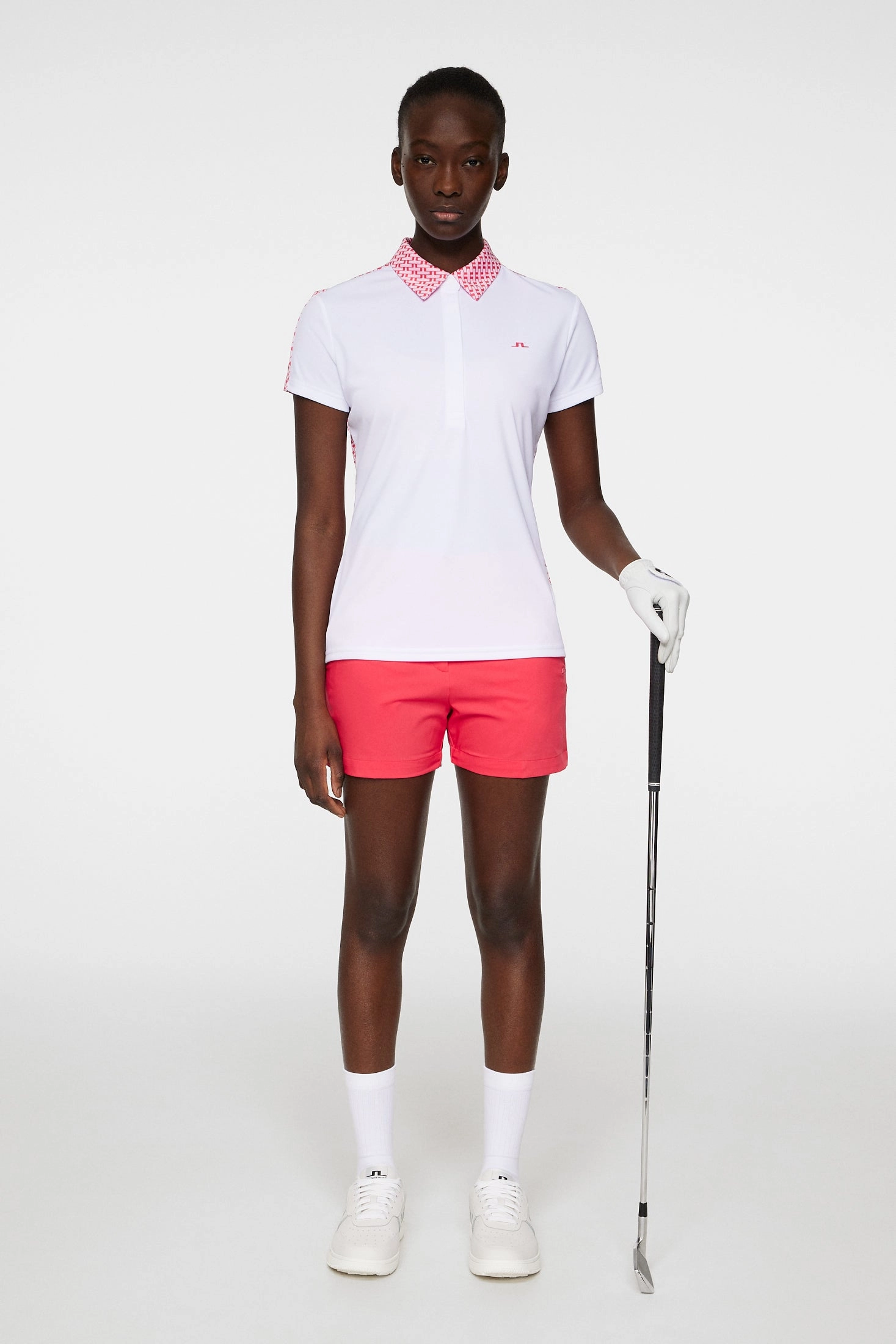 J.Lindeberg Women's CARA Print Polo - WHITE J.Lindeberg Men's Apparel