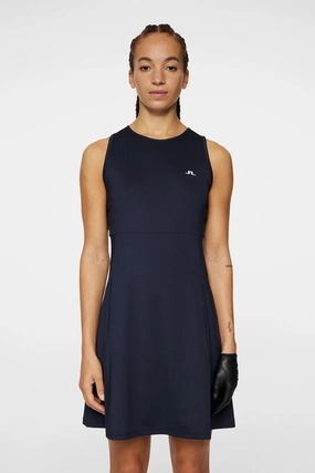 J.Lindeberg Women's CORA PRINT Dress - JL NAVY J.Lindeberg men's golf clothing