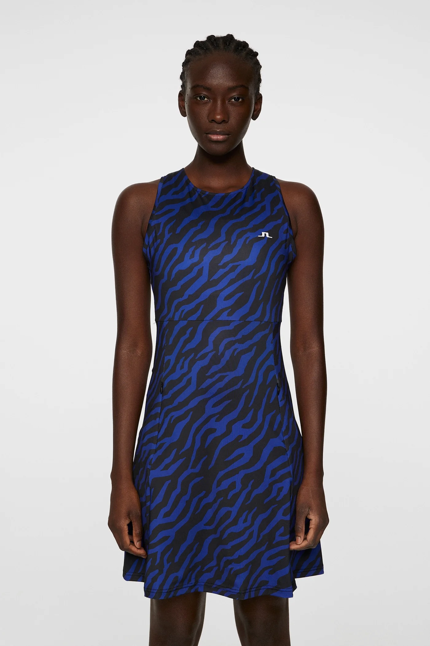 J.Lindeberg Women's CORA PRINT Dress - TOUR TIGER CLEMATIS BLUE J.Lindeberg Men's Apparel