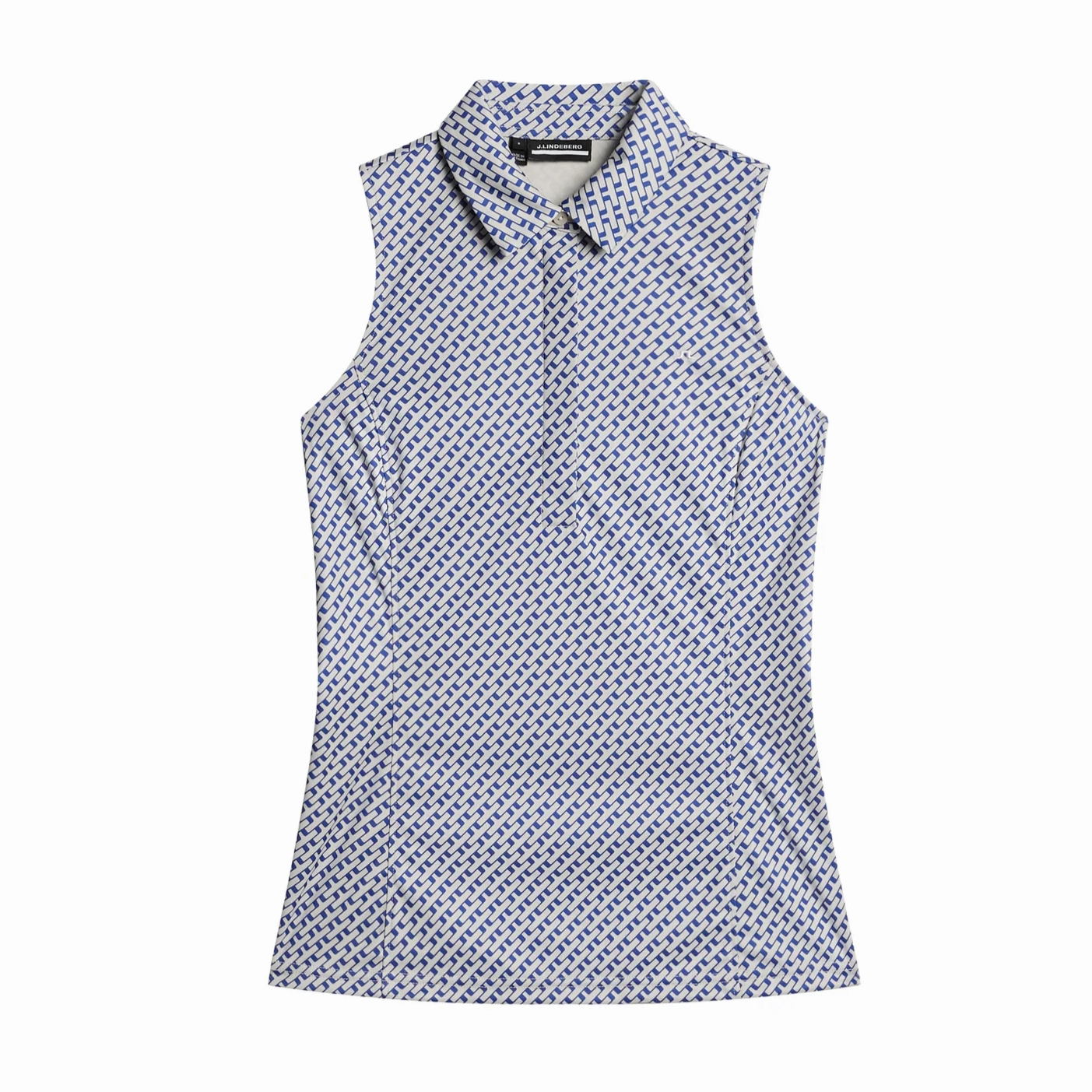J.Lindeberg Women's DENA Print Sleeveless Polo - TOUR GEO MOONBEAM J.Lindeberg Men's Apparel