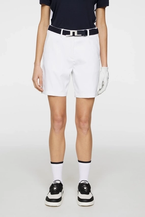 J.Lindeberg Women's Gwen Long Shorts - WHITE J.Lindeberg men's golf clothing