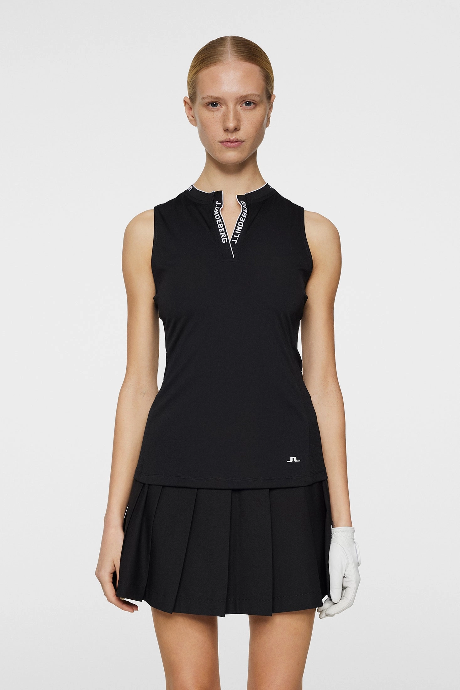J.Lindeberg Women's LEYA Sleeveless Polo - BLACK J.Lindeberg Men's Apparel