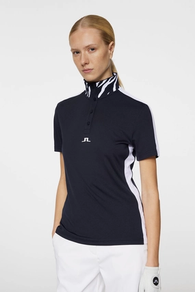 J.Lindeberg Women's PIP Polo - JL NAVY J.Lindeberg men's golf clothing