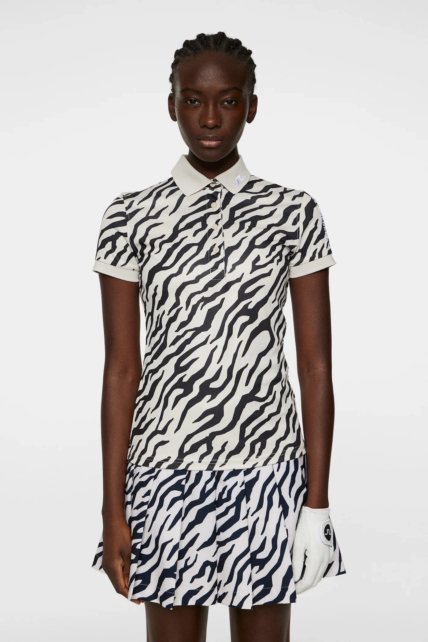 J.Lindeberg Women's TOUR TECH PRINT Polo - TOUR TIGER MOONBEAM J.Lindeberg Men's Apparel
