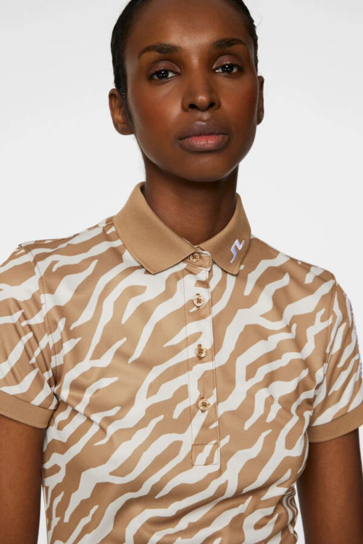 J.Lindeberg Women's TOUR TECH PRINT Polo - TOUR TIGERS EYE J.Lindeberg Men's Apparel