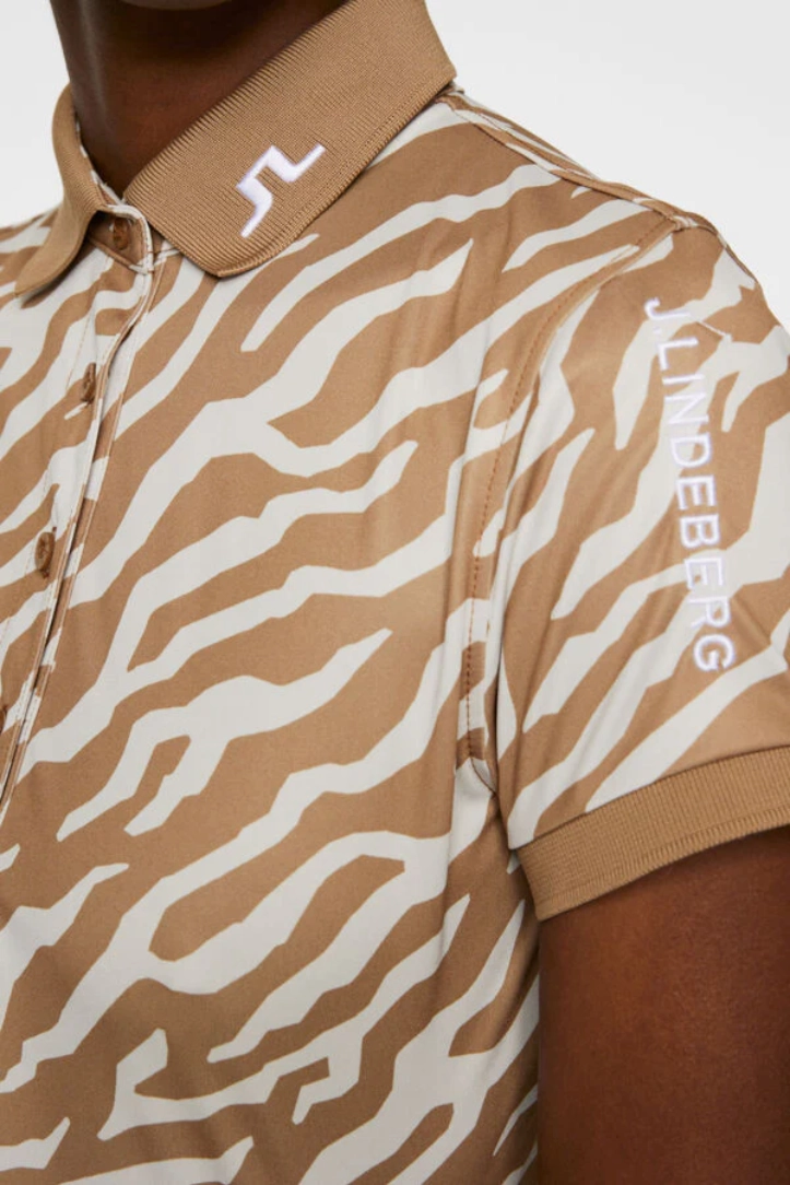J.Lindeberg Women's TOUR TECH PRINT Polo - TOUR TIGERS EYE J.Lindeberg Men's Apparel