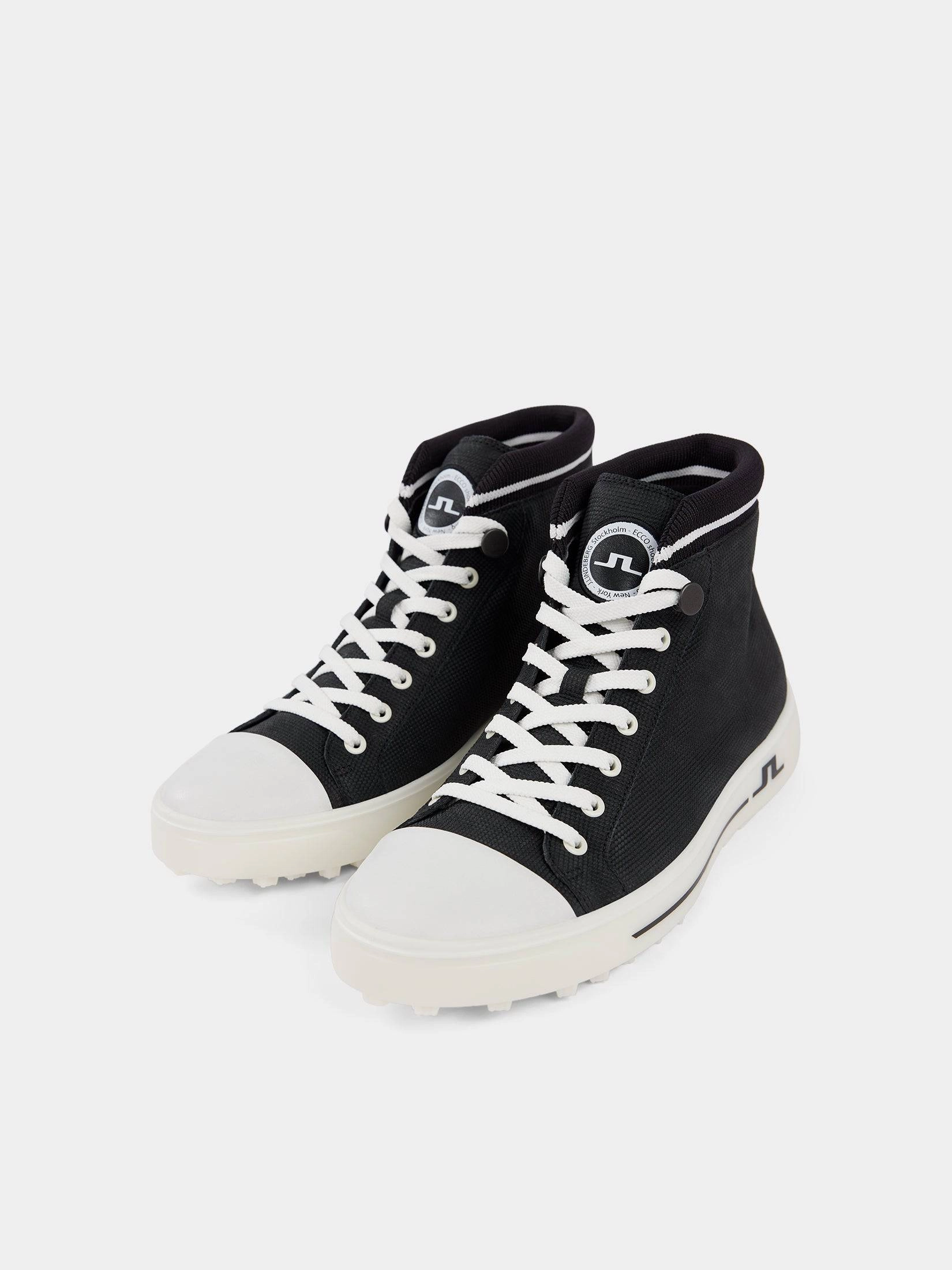 J.Lindeberg x Ecco Mens Tray High Top Golf Shoes - BLACK J.Lindeberg Men's Apparel