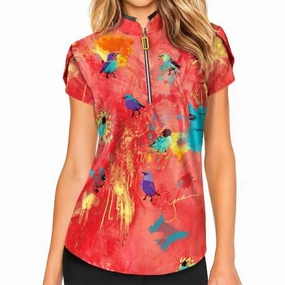 Jamie Sadock Short Sleeve Polo - Tweet Jamie Sadock women's golf fashion