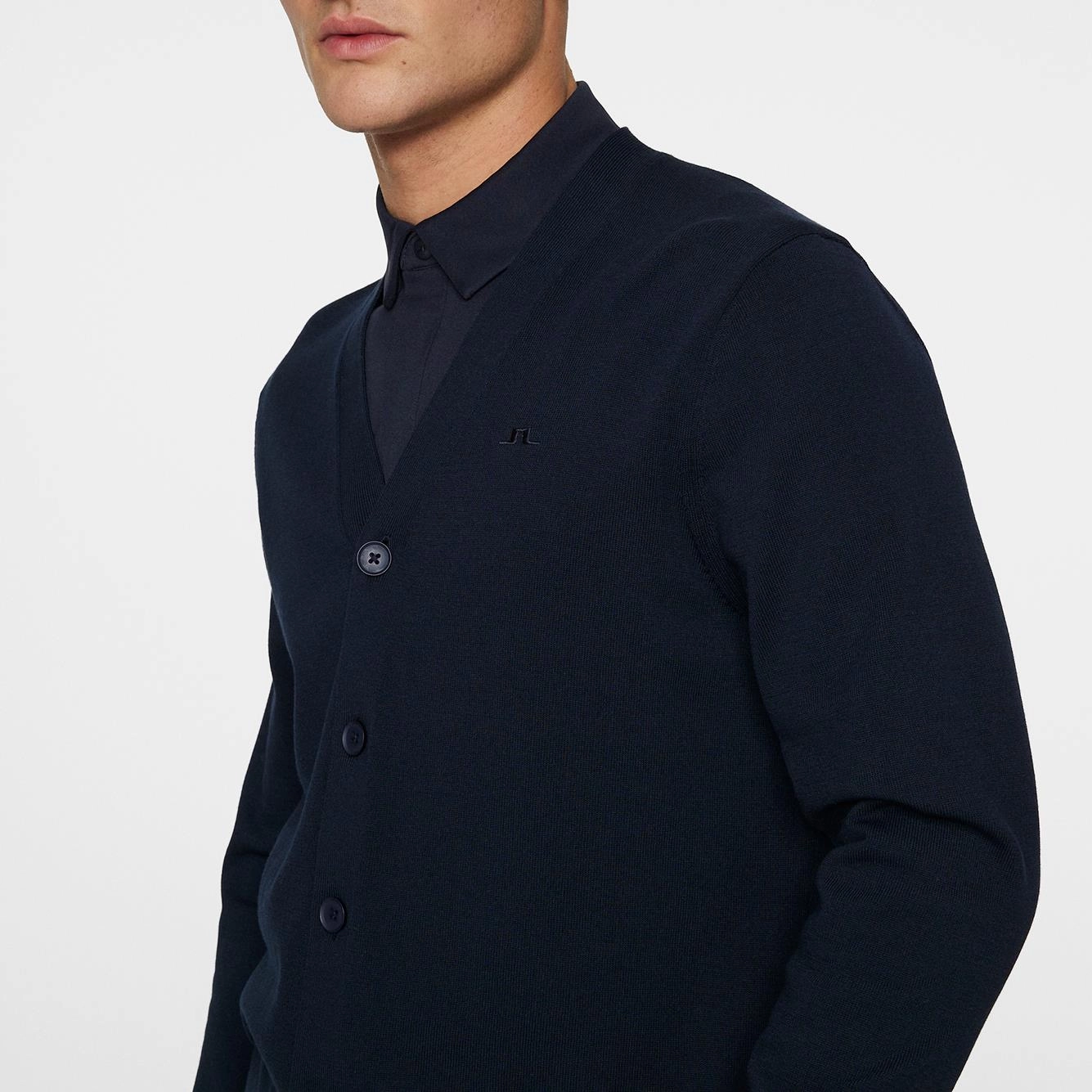 Jarred Knitted Cardigan JL Navy J.Lindeberg Golfwear for Men