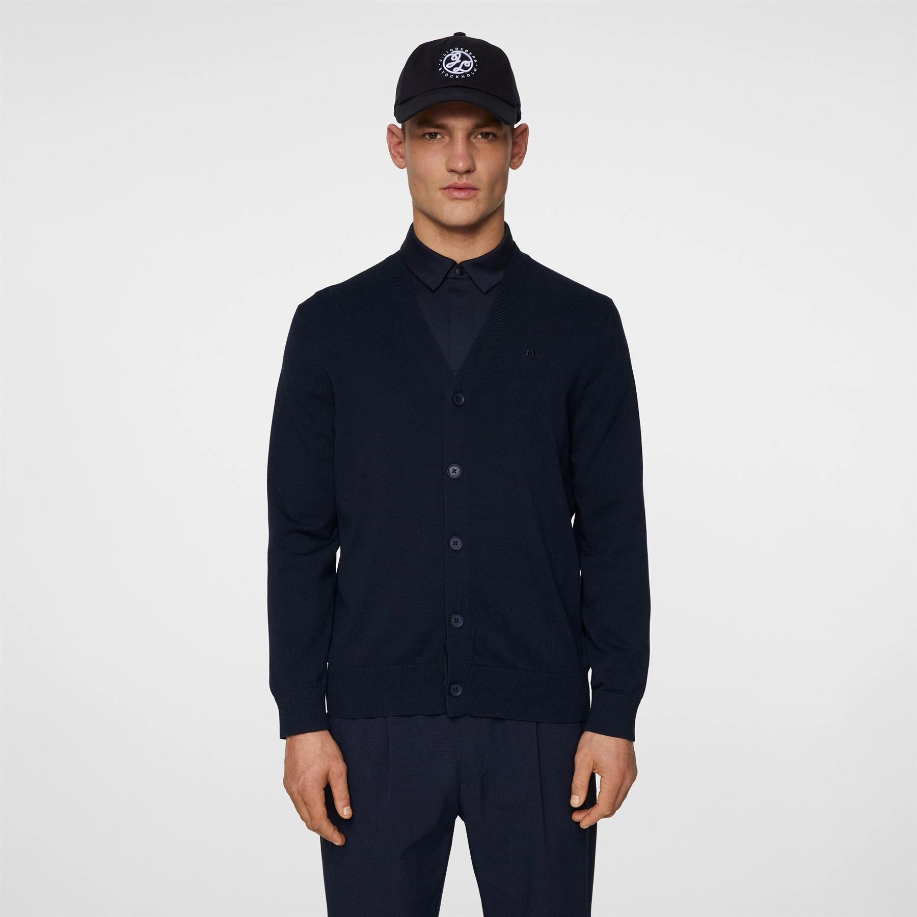 Jarred Knitted Cardigan JL Navy J.Lindeberg Golfwear for Men