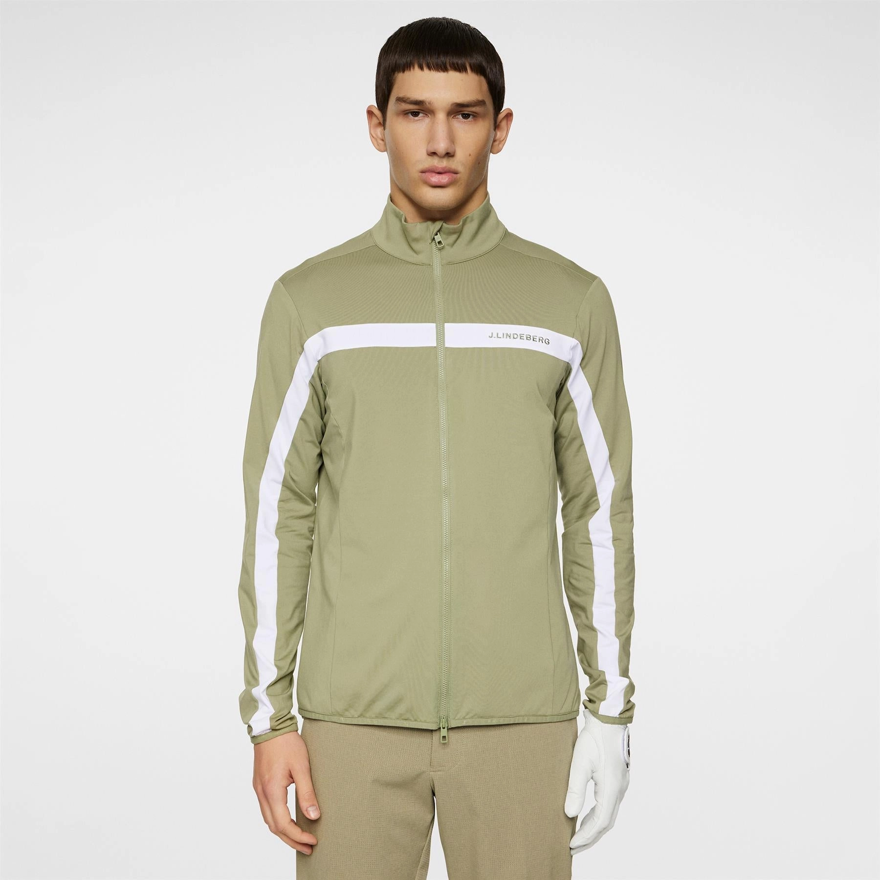 Jarvis Full Zip Mid Layer Oil Green Premium J.Lindeberg menswear