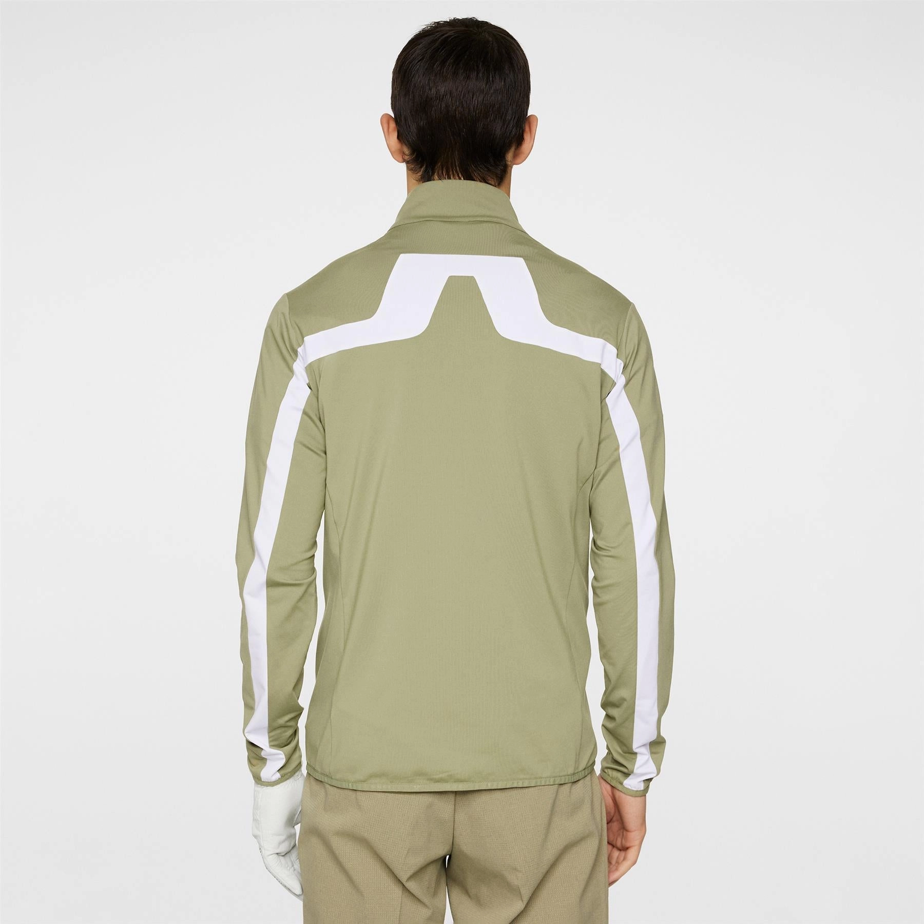 Jarvis Full Zip Mid Layer Oil Green J.Lindeberg Golfwear for Men