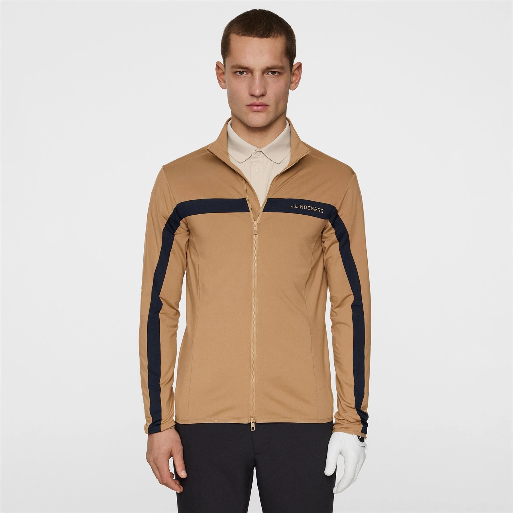 Jarvis Full Zip Mid Layer Tigers Eye Premium J.Lindeberg menswear