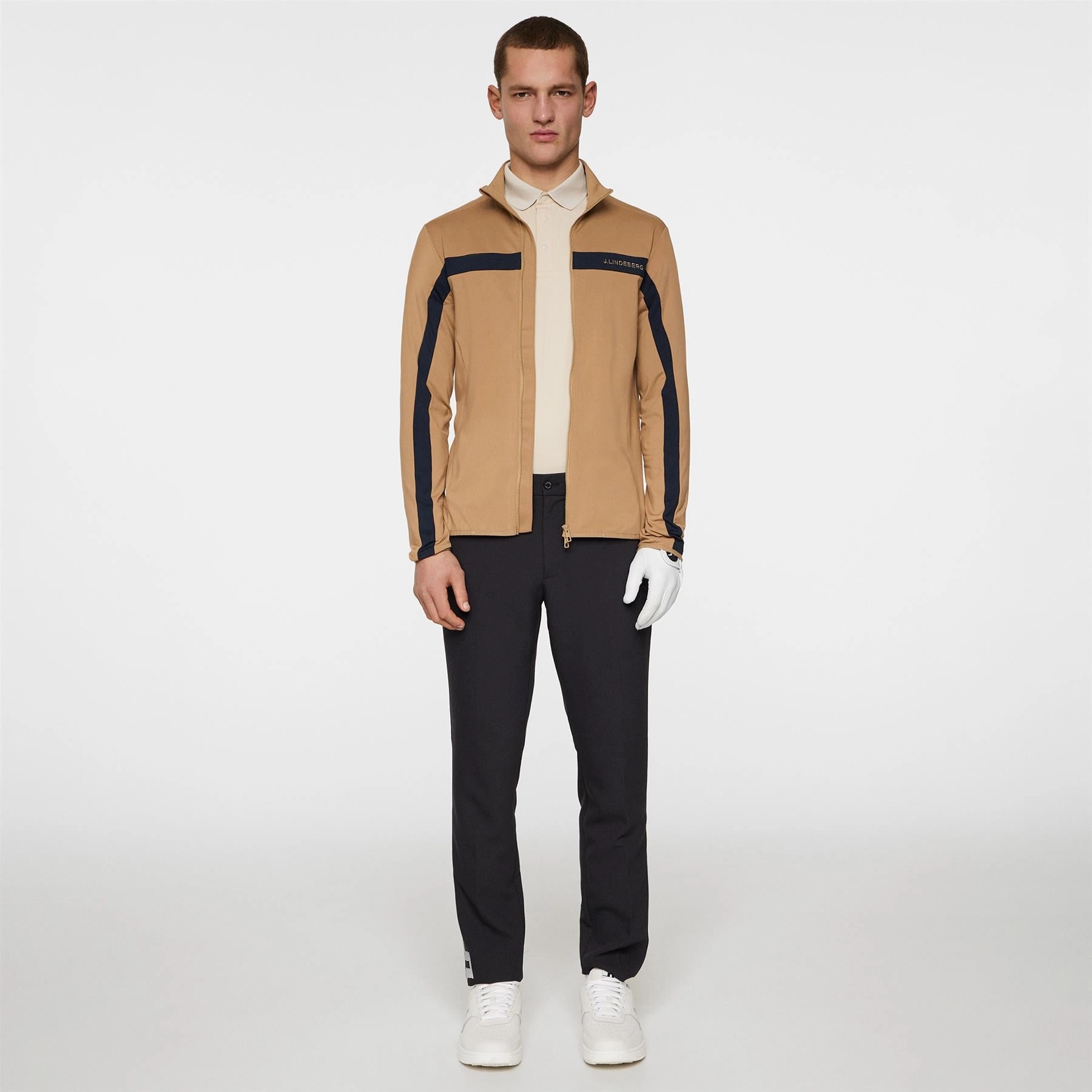 Jarvis Full Zip Mid Layer Tigers Eye J.Lindeberg Golfwear for Men