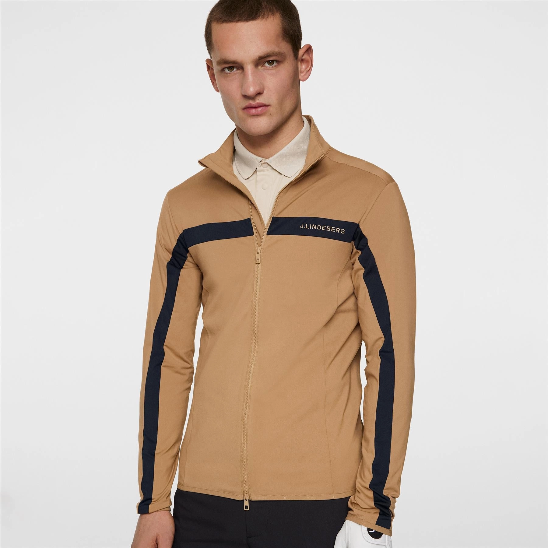 Jarvis Full Zip Mid Layer Tigers Eye J.Lindeberg Golfwear for Men