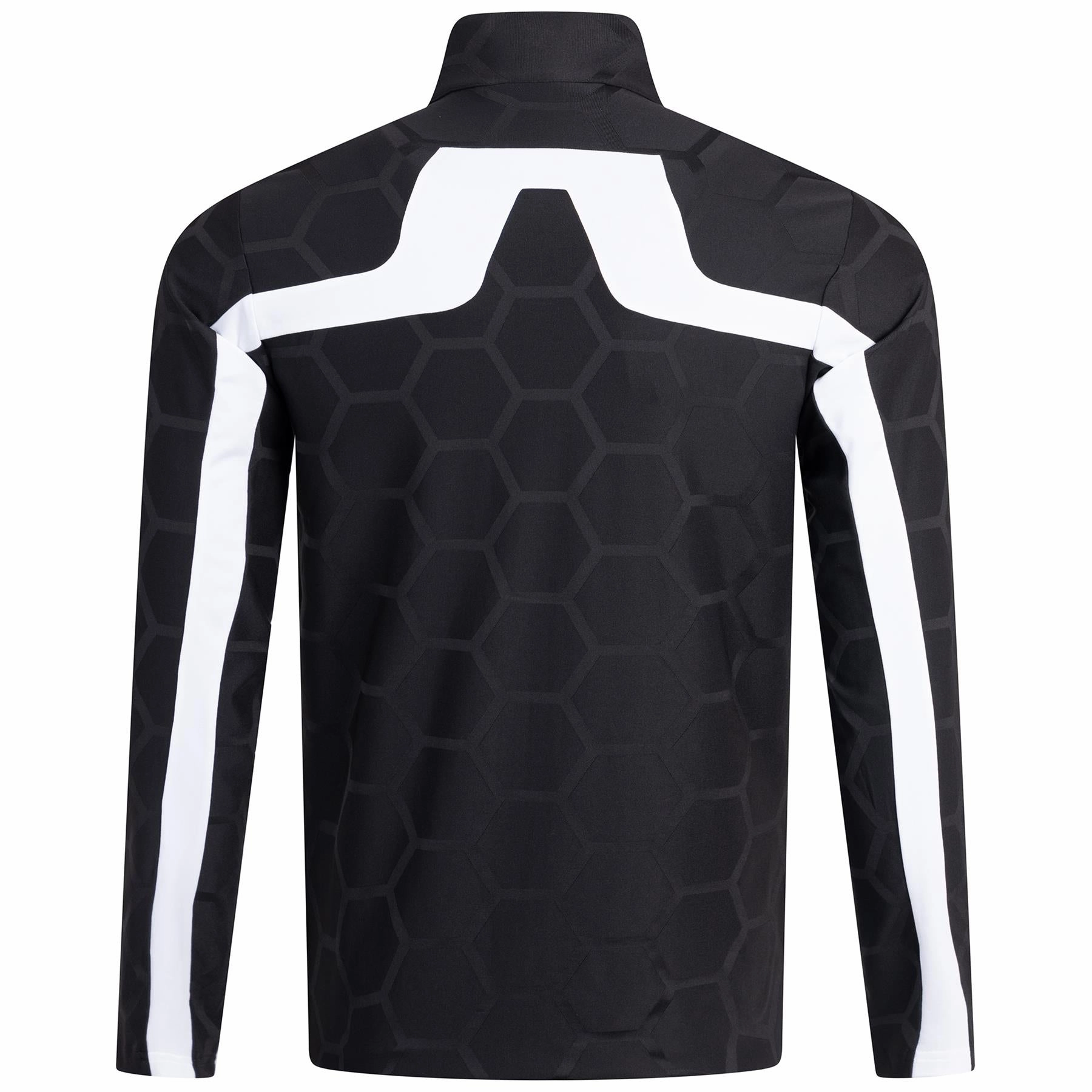 Jarvis Jacquard Tour Mid Layer Causeway Black J.Lindeberg Golfwear for Men