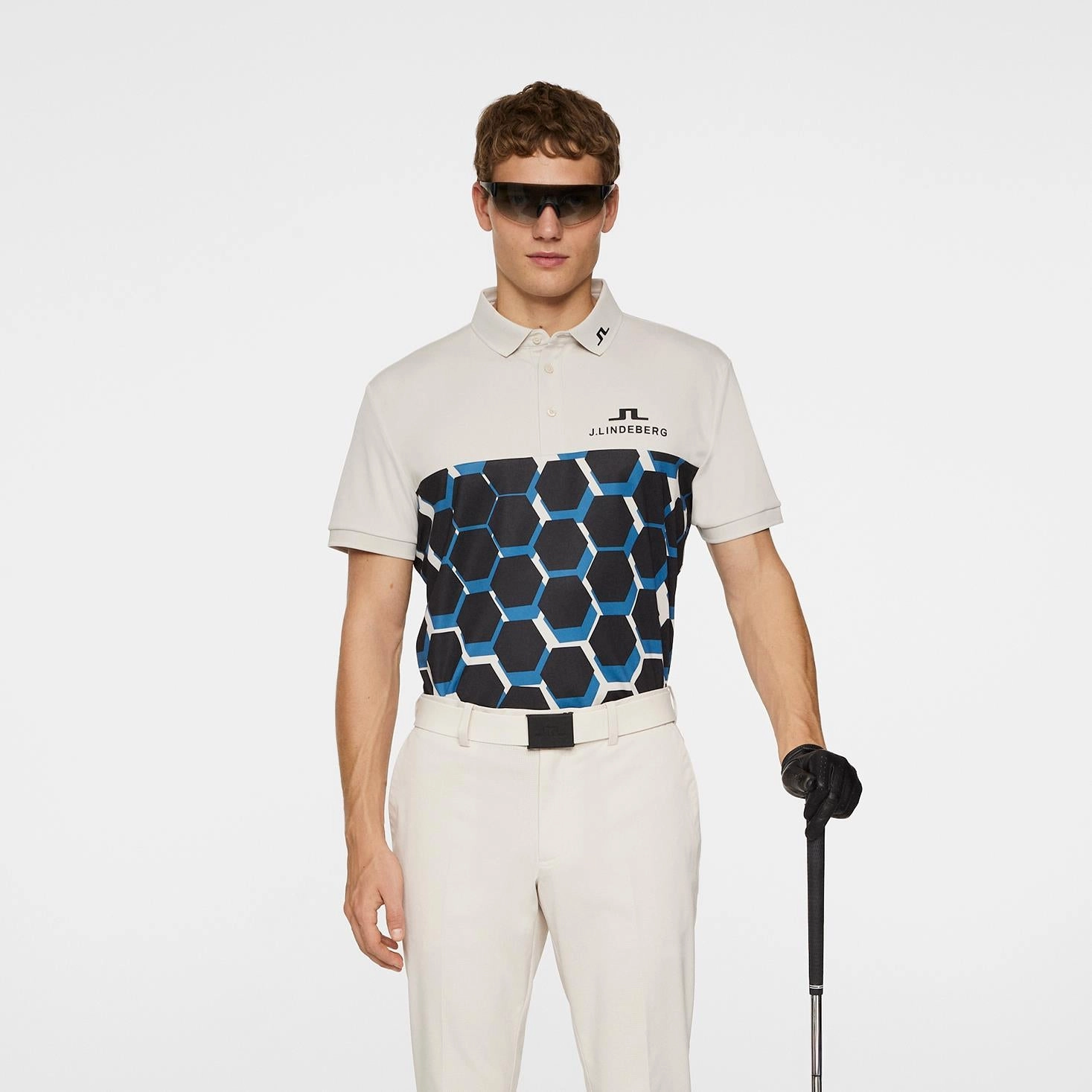 Jeffrey Tour Polo Causeway Blue J.Lindeberg Golfwear for Men