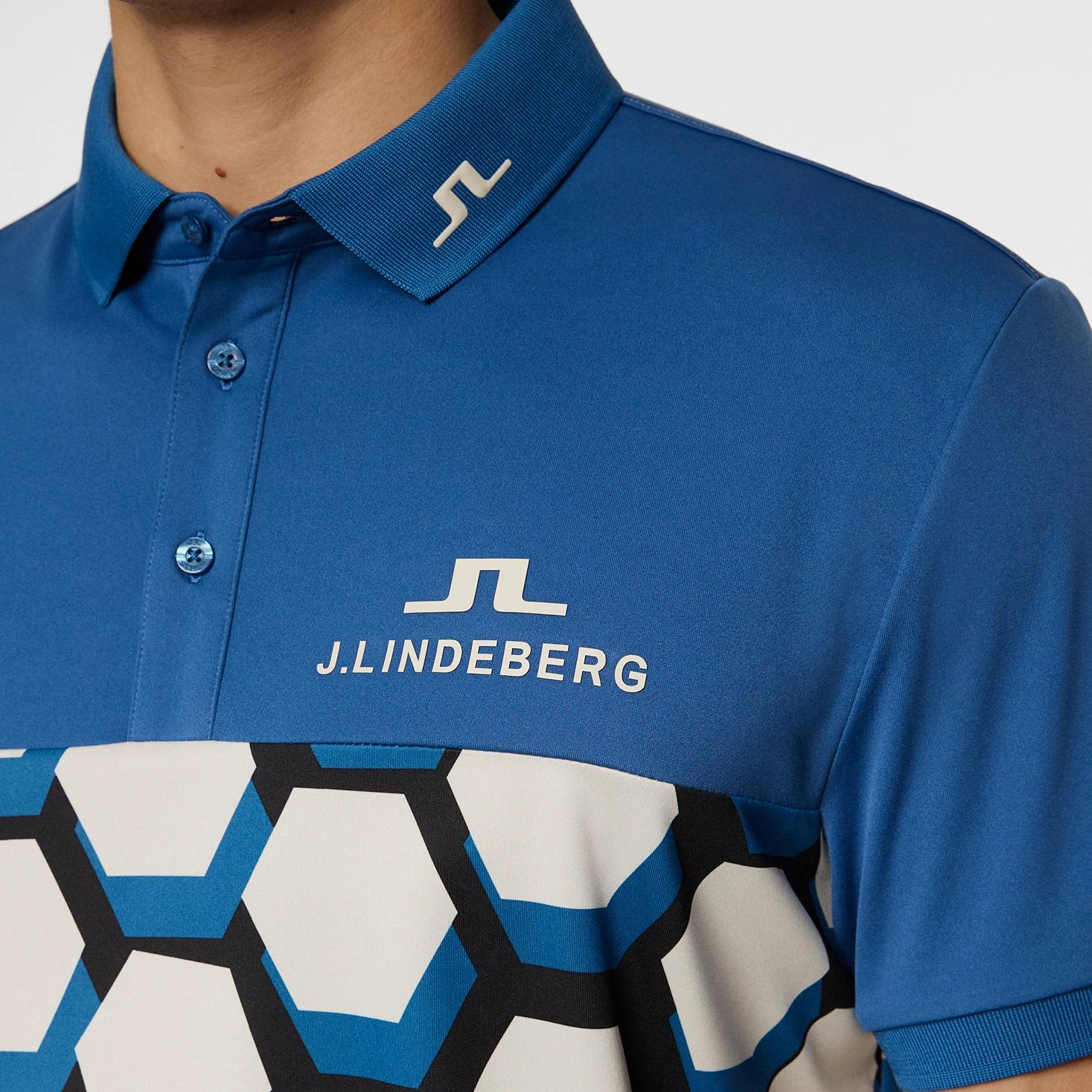 Jeffrey Tour Polo Causeway Moonbeam Black J.Lindeberg Golfwear for Men