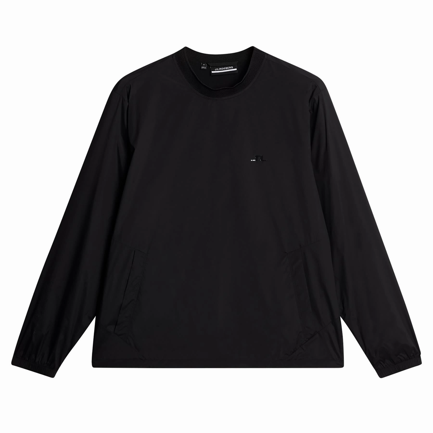 JL Pro Crew Neck Windbreaker Black J.Lindeberg Golfwear for Men