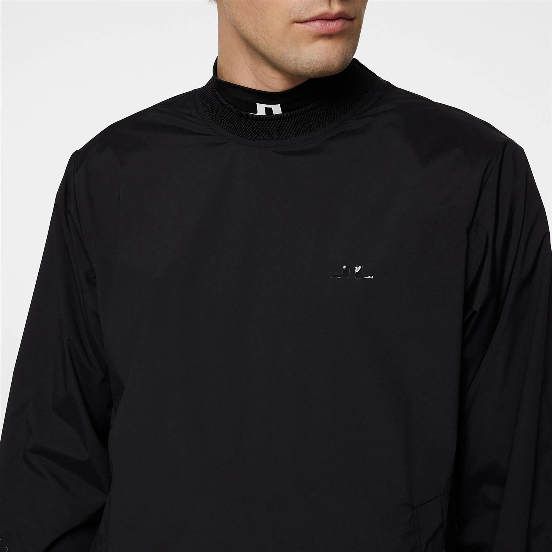 JL Pro Crew Neck Windbreaker Black J.Lindeberg Golfwear for Men