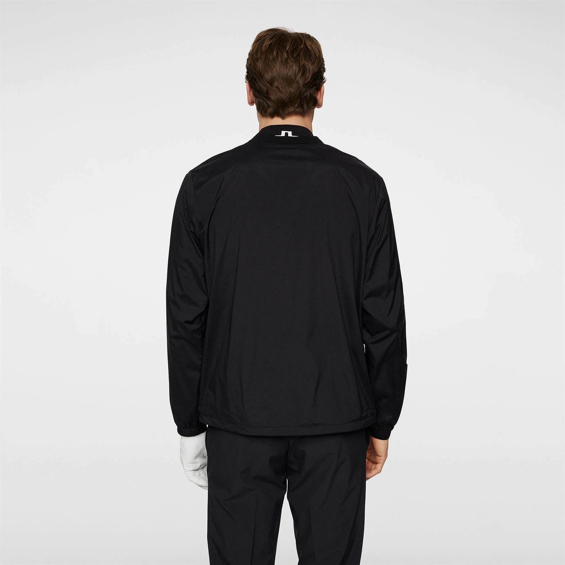 JL Pro Crew Neck Windbreaker Black J.Lindeberg Golfwear for Men