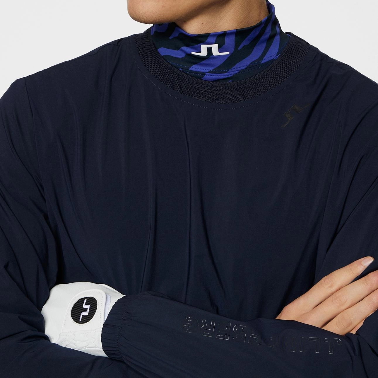 JL Pro Crew Neck Windbreaker Navy J.Lindeberg Golfwear for Men