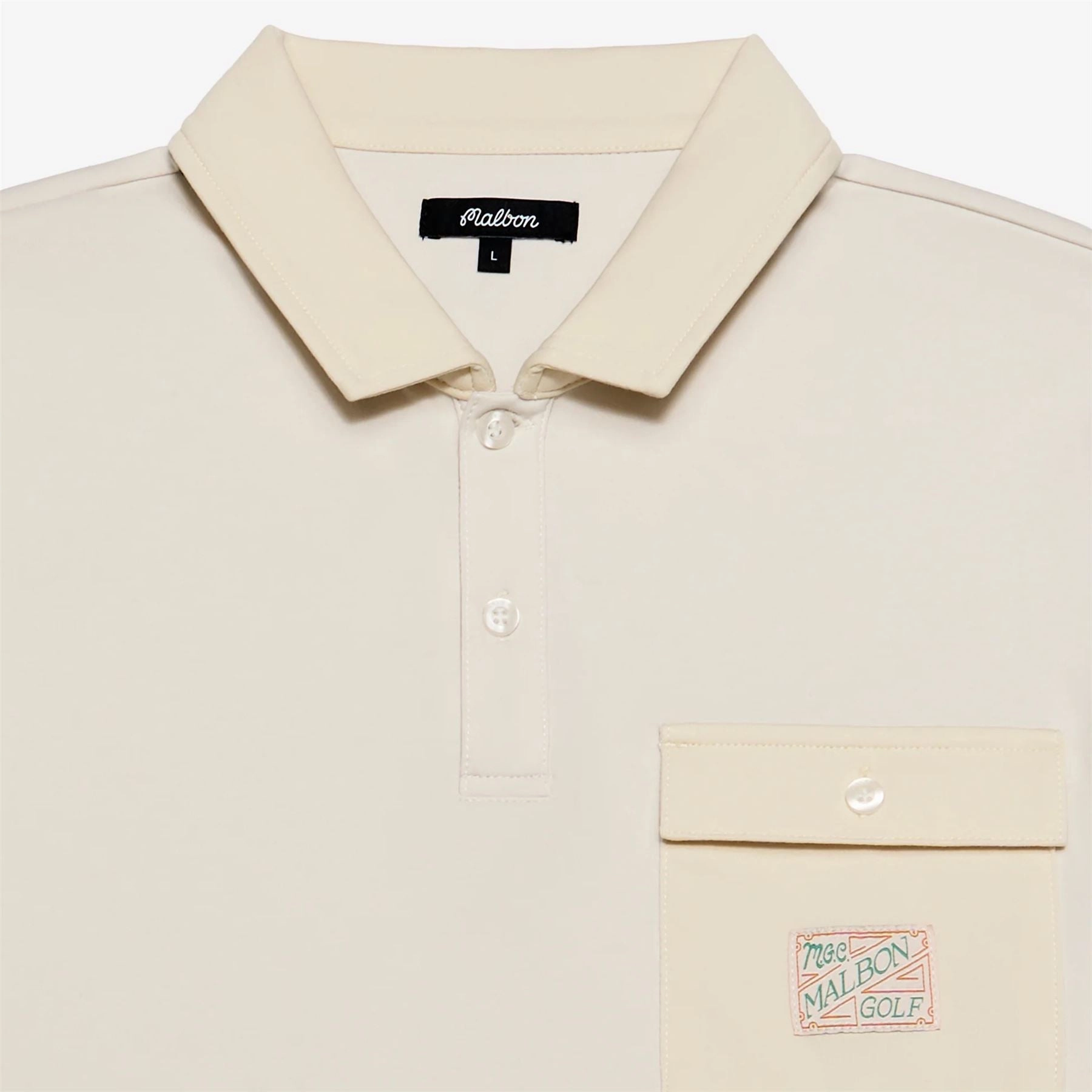 Jovis Solid Polo Ivory Malbon Men's Golf Lifestyle Wear