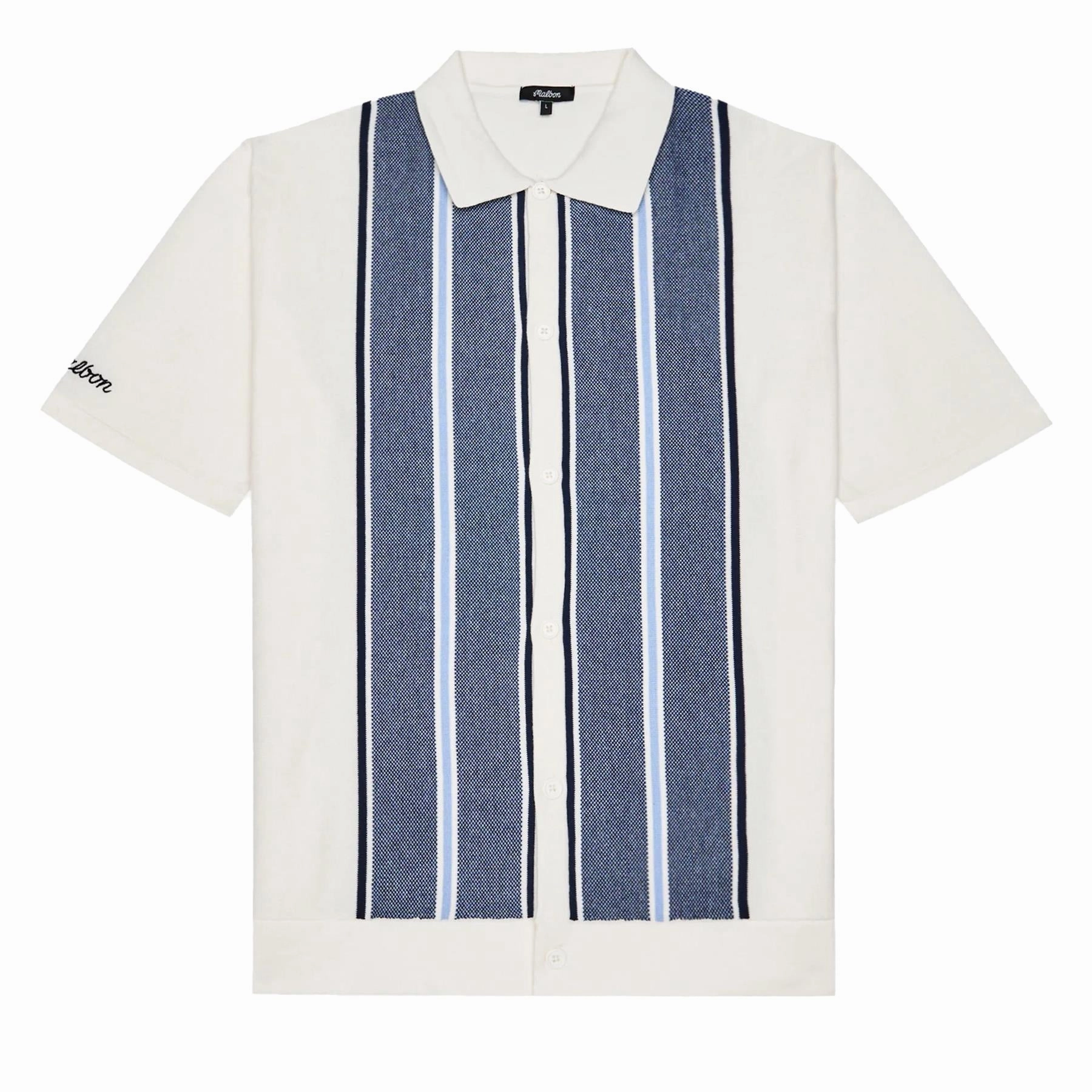 Jude Knit Polo Ivory Malbon Men's Golf Lifestyle Wear